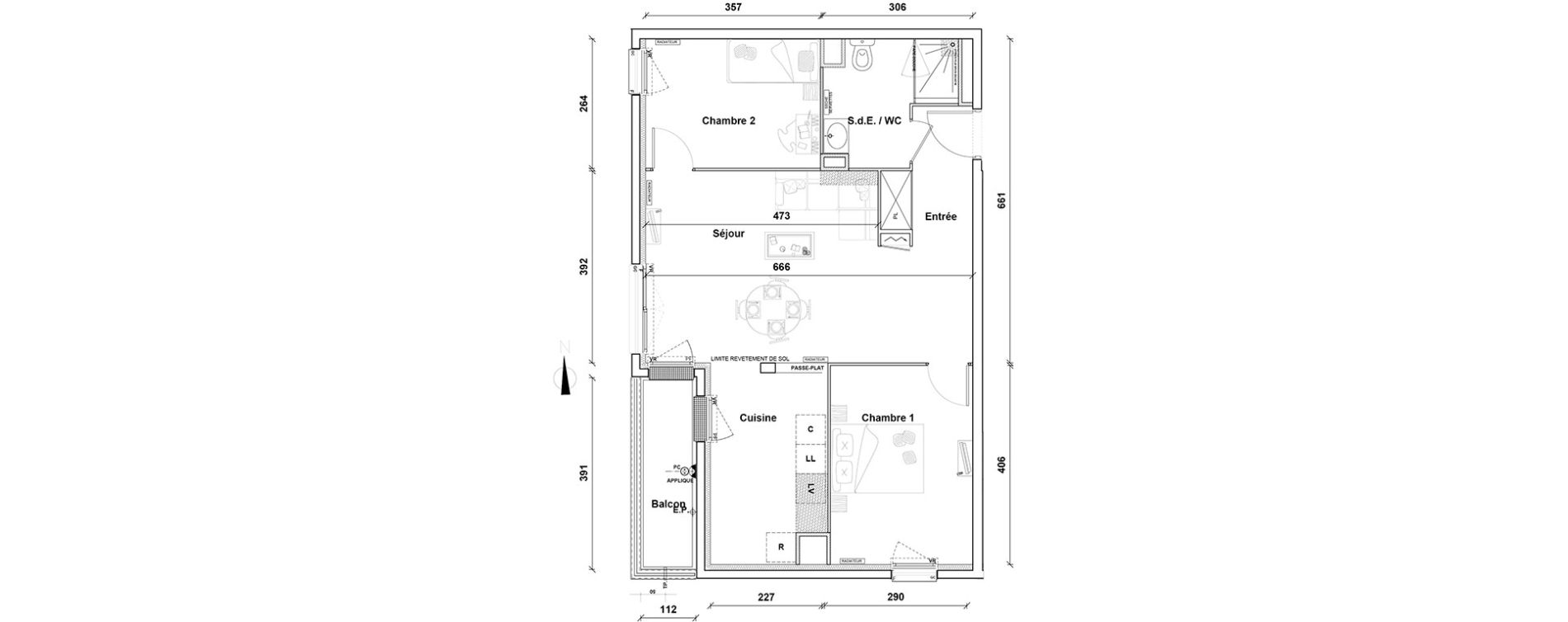 Appartement T3 de 63,50 m2 &agrave; Pontoise Centre