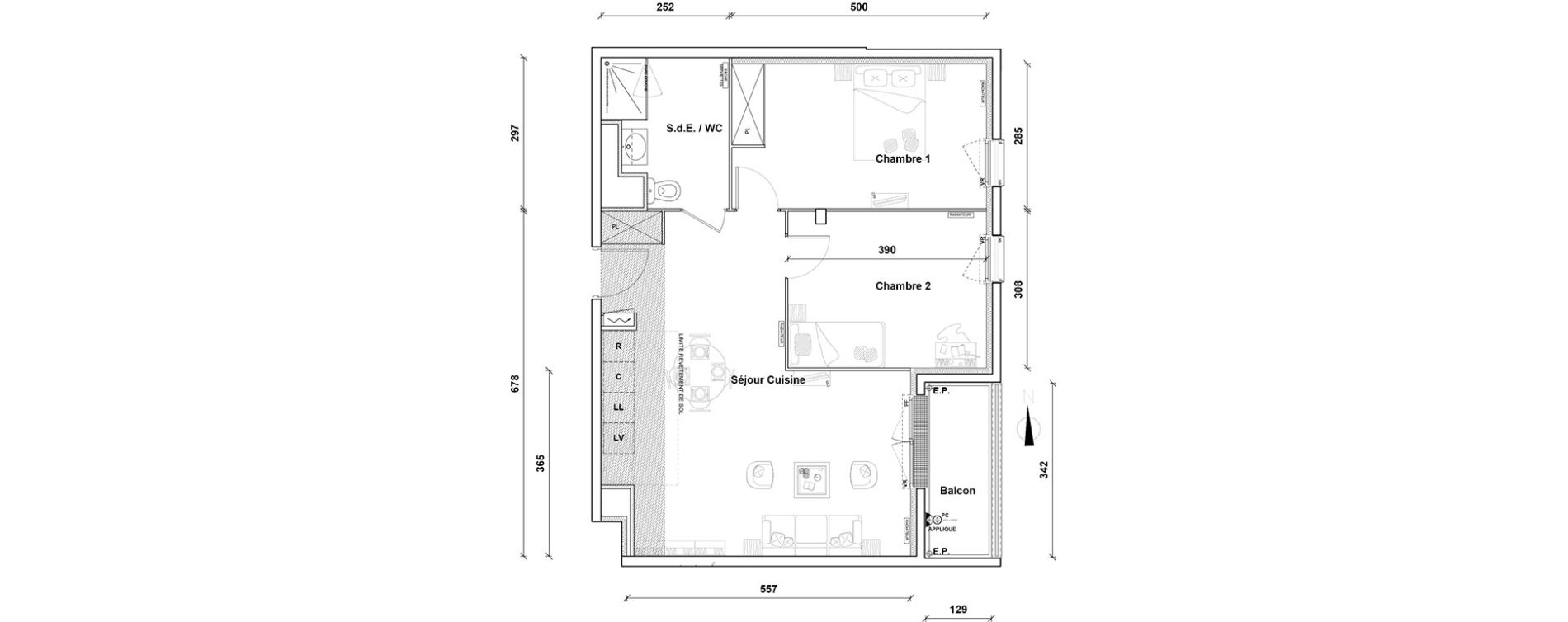 Appartement T3 de 64,90 m2 &agrave; Pontoise Centre