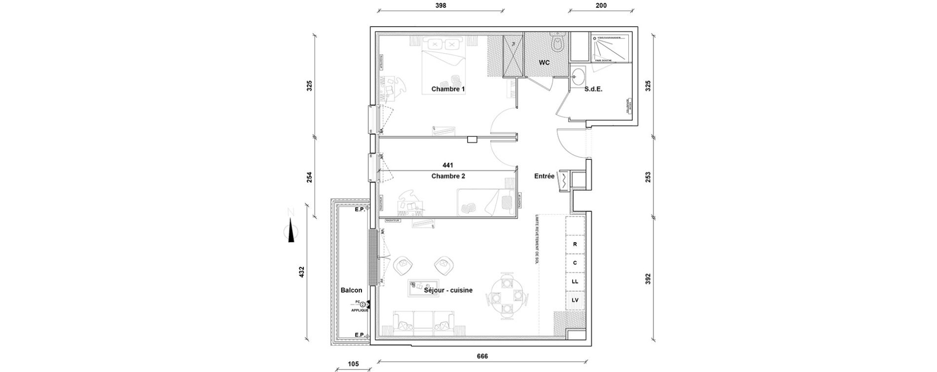 Appartement T3 de 66,10 m2 &agrave; Pontoise Centre