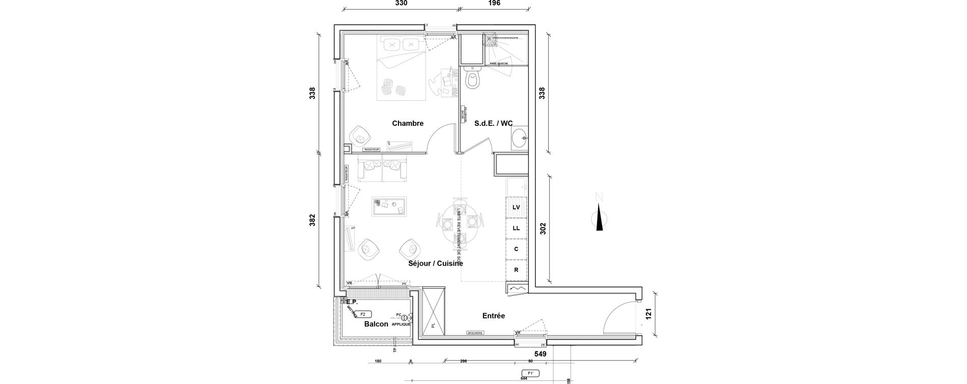 Appartement T2 de 44,50 m2 &agrave; Pontoise Centre