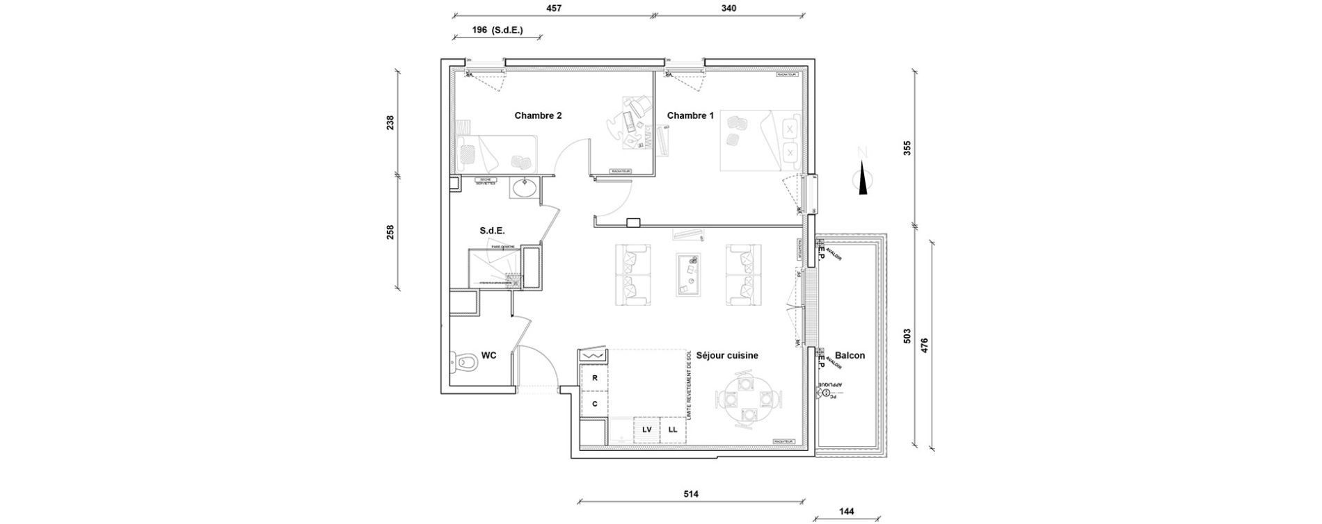 Appartement T3 de 63,10 m2 &agrave; Pontoise Centre