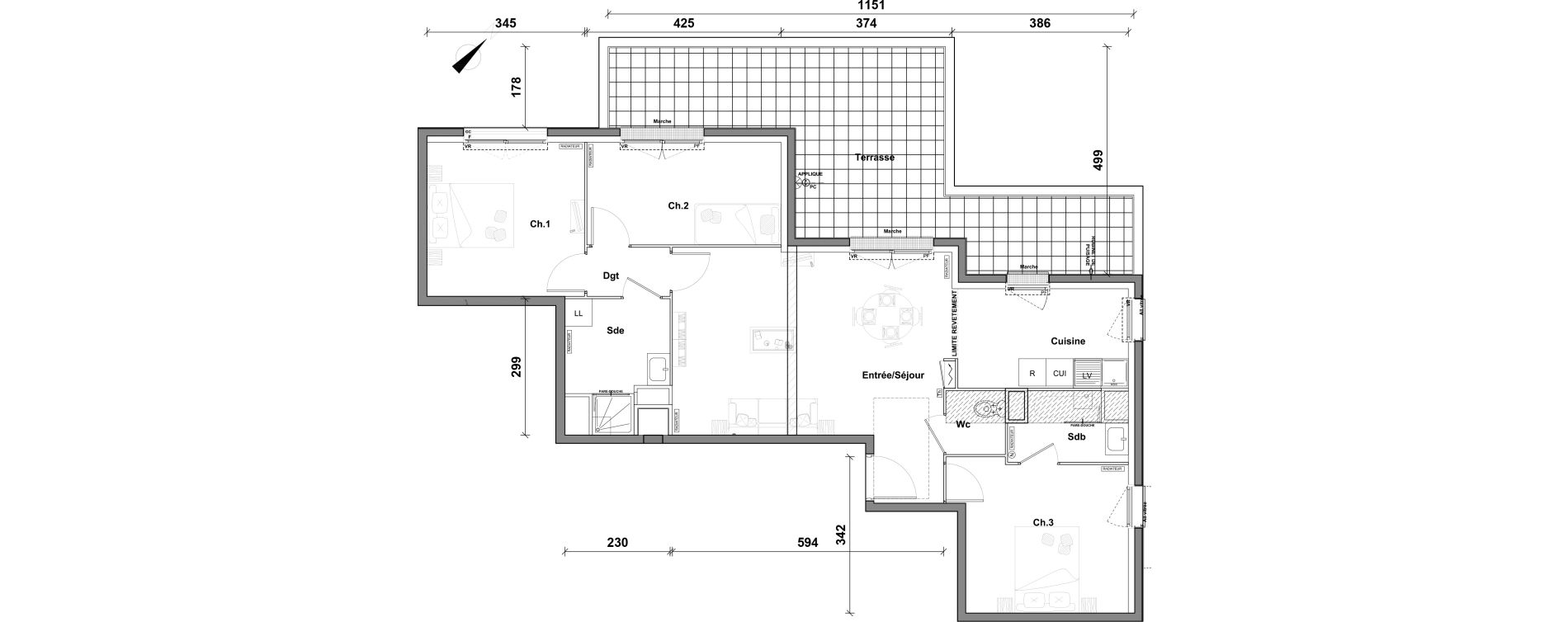 Appartement T4 de 81,50 m2 &agrave; Pontoise Centre