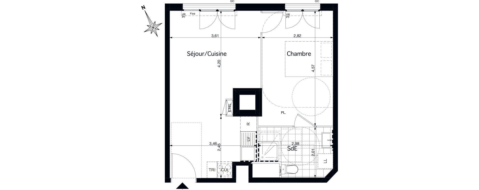 Appartement T2 de 39,87 m2 &agrave; Pontoise Saint-martin