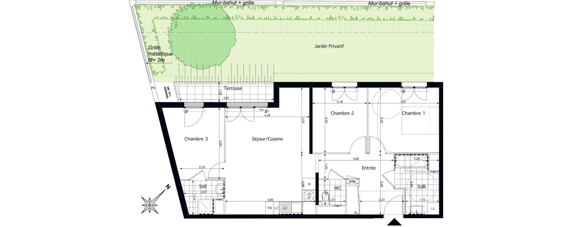 Appartement T4 de 77,29 m2 &agrave; Pontoise Saint-martin