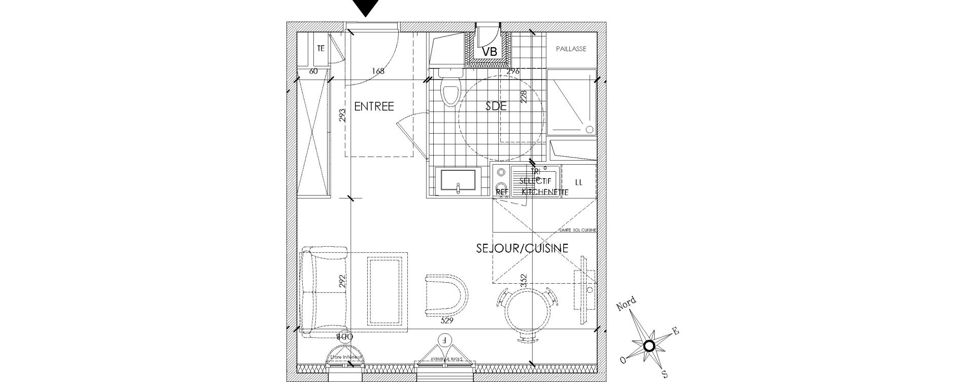 Appartement T1 de 28,86 m2 &agrave; Pontoise Centre