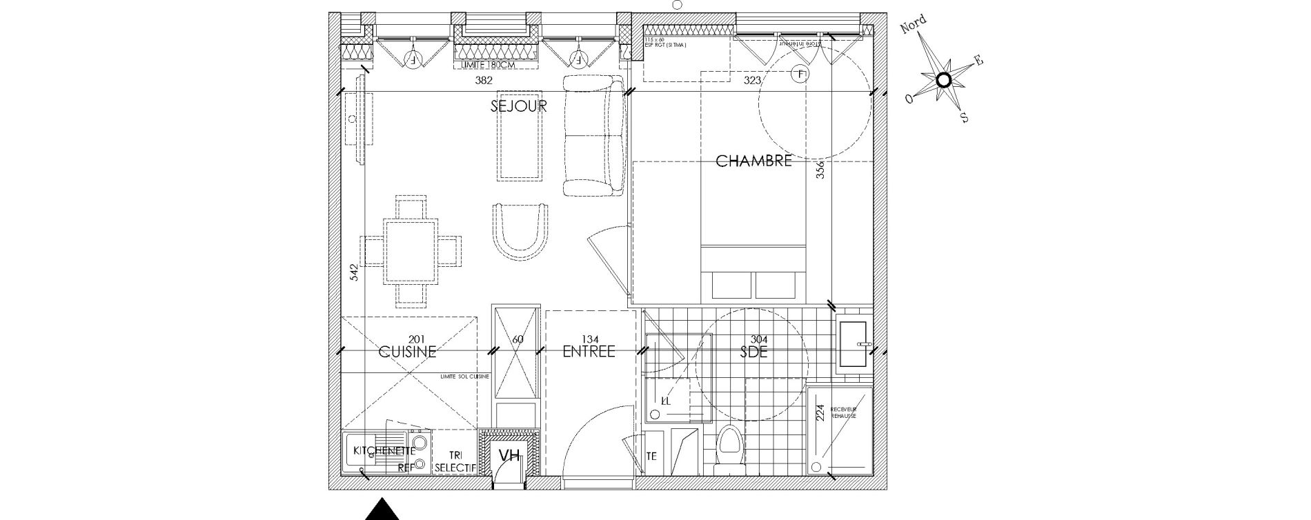 Appartement T2 de 38,36 m2 &agrave; Pontoise Centre