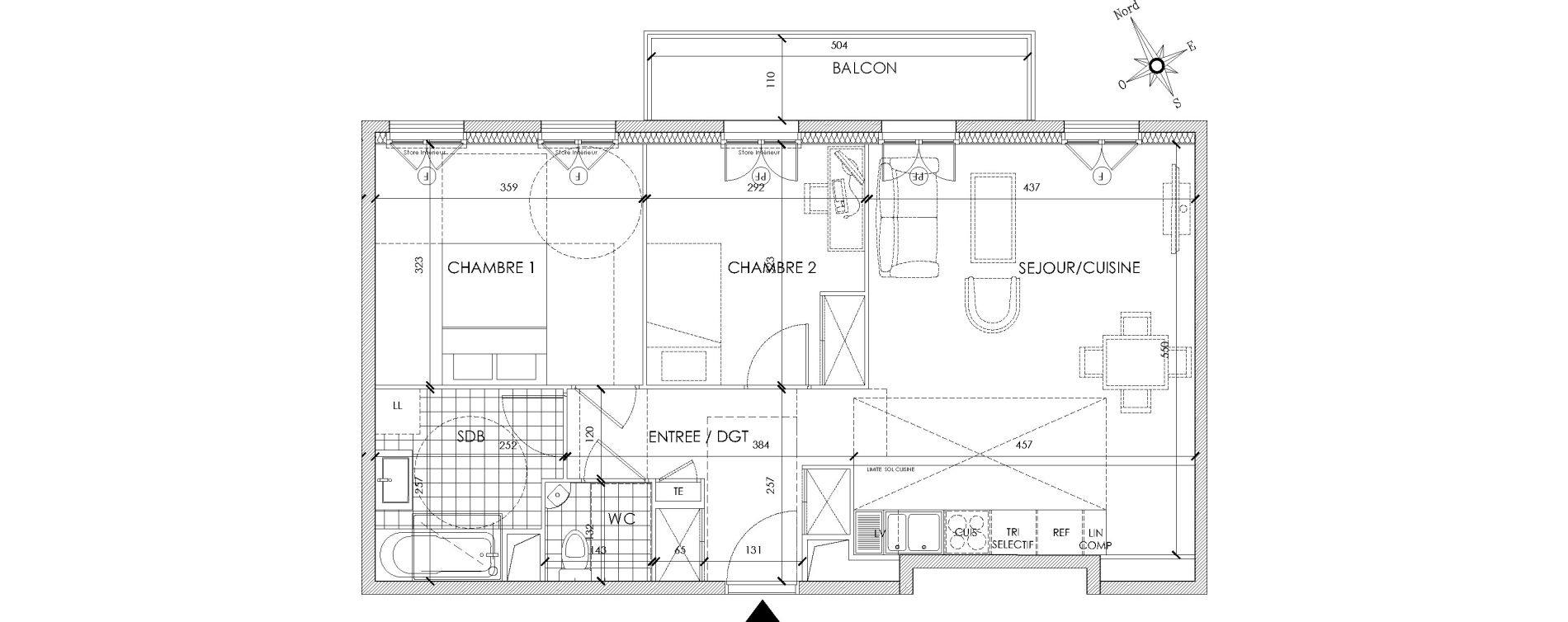 Appartement T3 de 60,55 m2 &agrave; Pontoise Centre