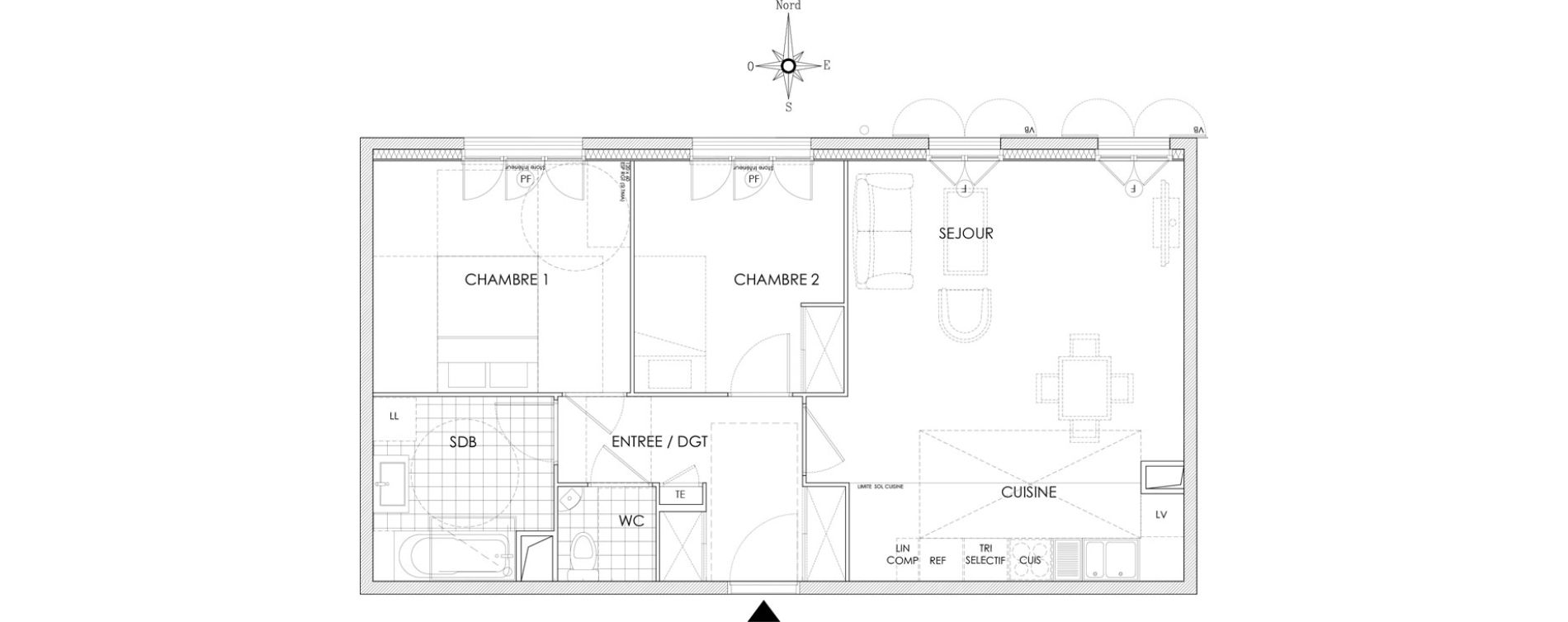 Appartement T3 de 64,06 m2 &agrave; Pontoise Centre