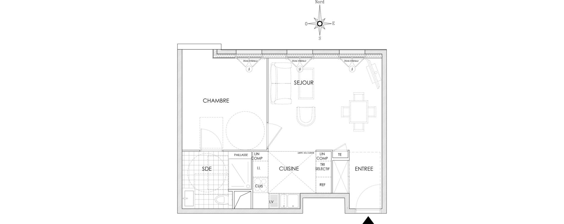 Appartement T2 de 43,32 m2 &agrave; Pontoise Centre