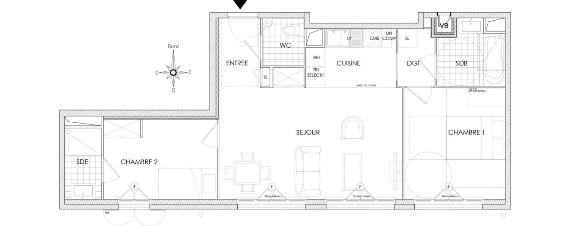 Appartement T3 de 62,50 m2 &agrave; Pontoise Centre