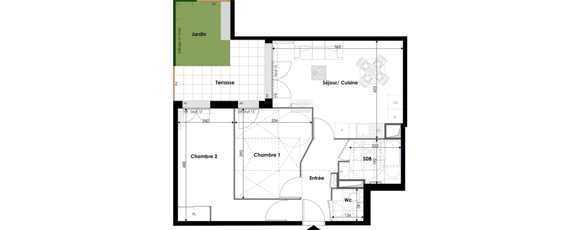 Appartement T3 de 59,00 m2 &agrave; Pontoise Les cordeliers