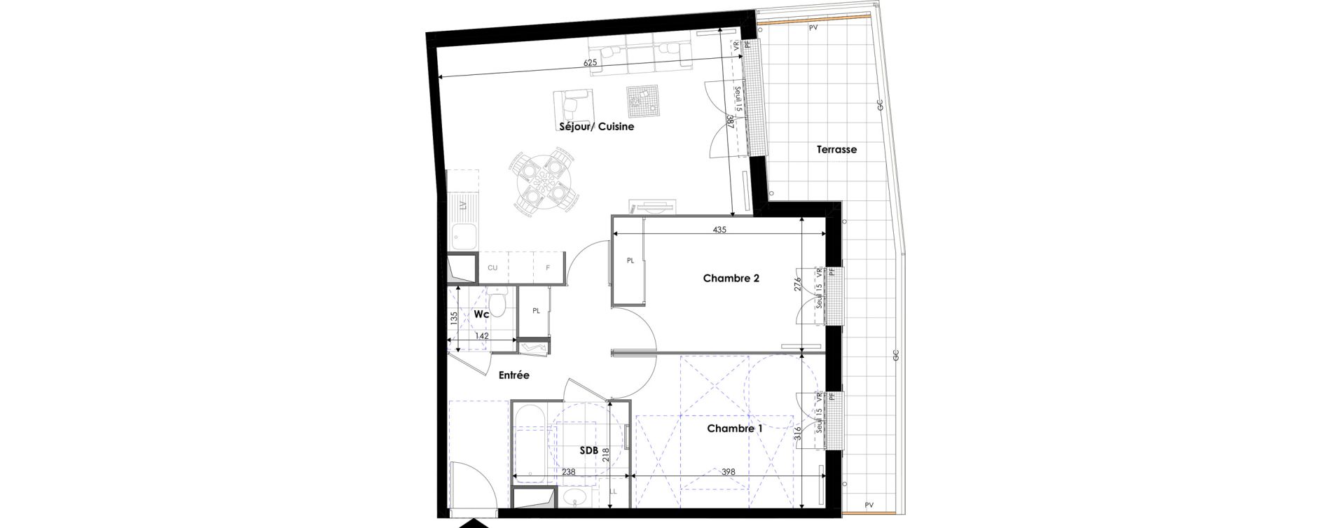 Appartement T3 de 67,10 m2 &agrave; Pontoise Les cordeliers