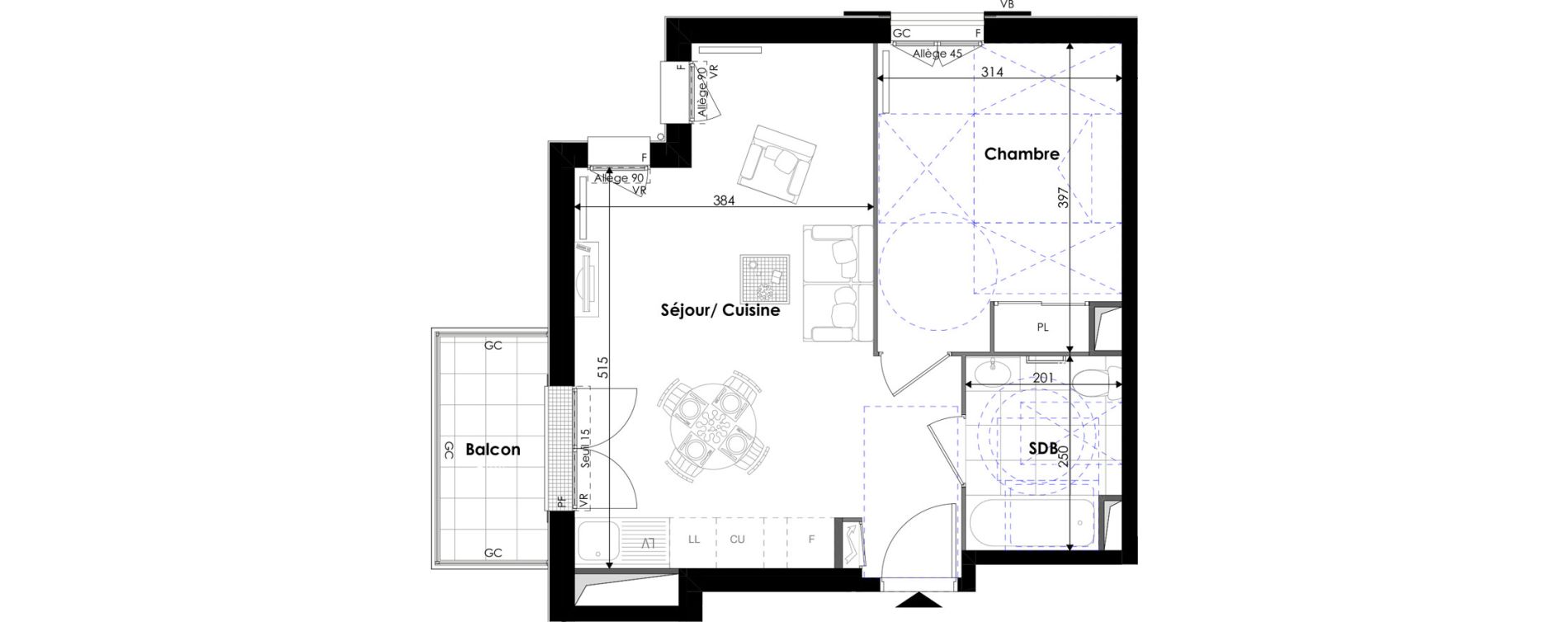 Appartement T2 de 43,50 m2 &agrave; Pontoise Les cordeliers