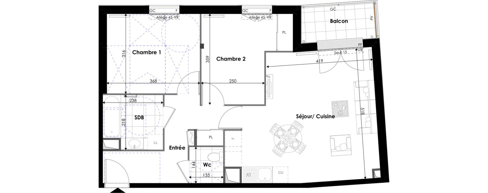 Appartement T3 de 64,70 m2 &agrave; Pontoise Les cordeliers