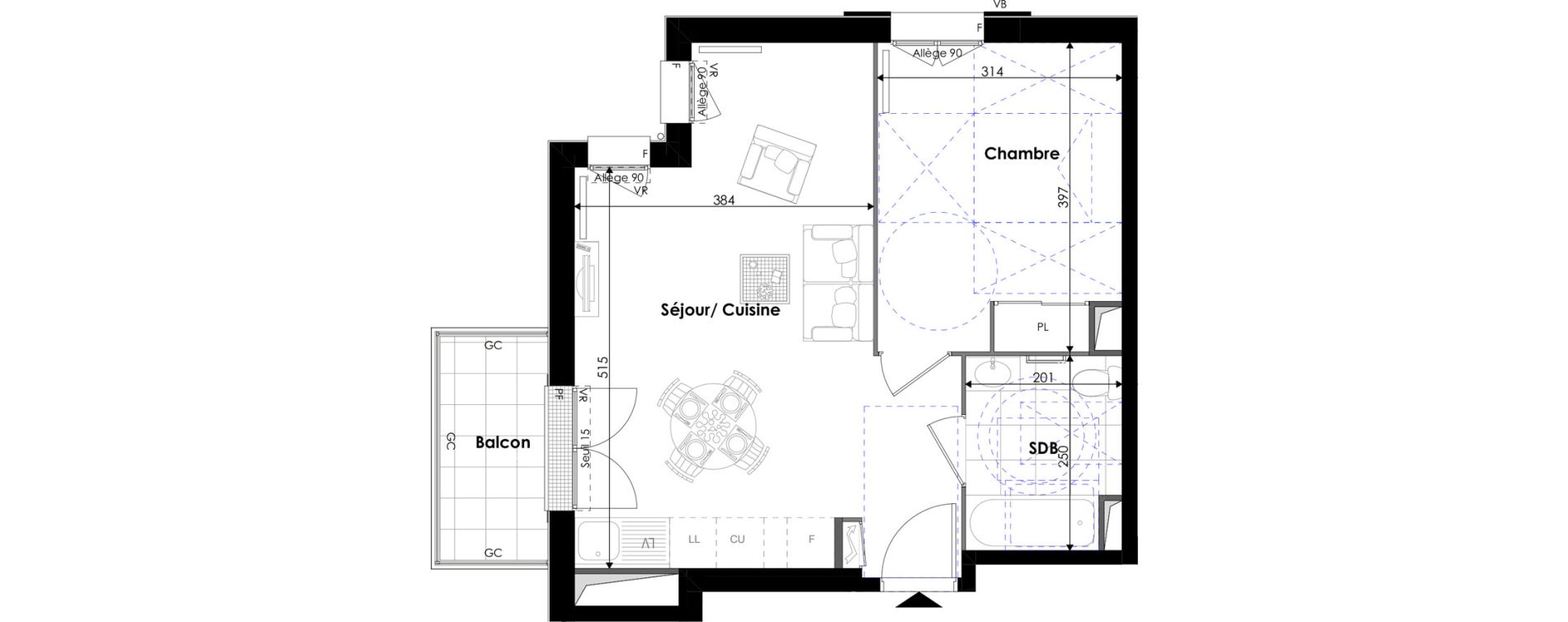 Appartement T2 de 43,50 m2 &agrave; Pontoise Les cordeliers