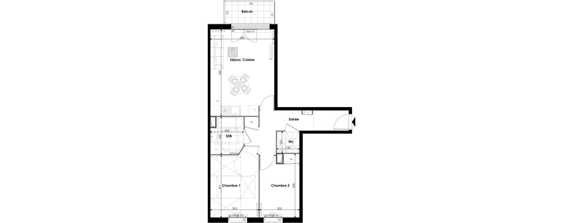 Appartement T3 de 60,20 m2 &agrave; Pontoise Les cordeliers