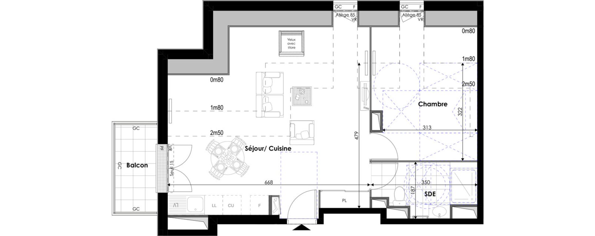 Appartement T2 de 47,10 m2 &agrave; Pontoise Les cordeliers