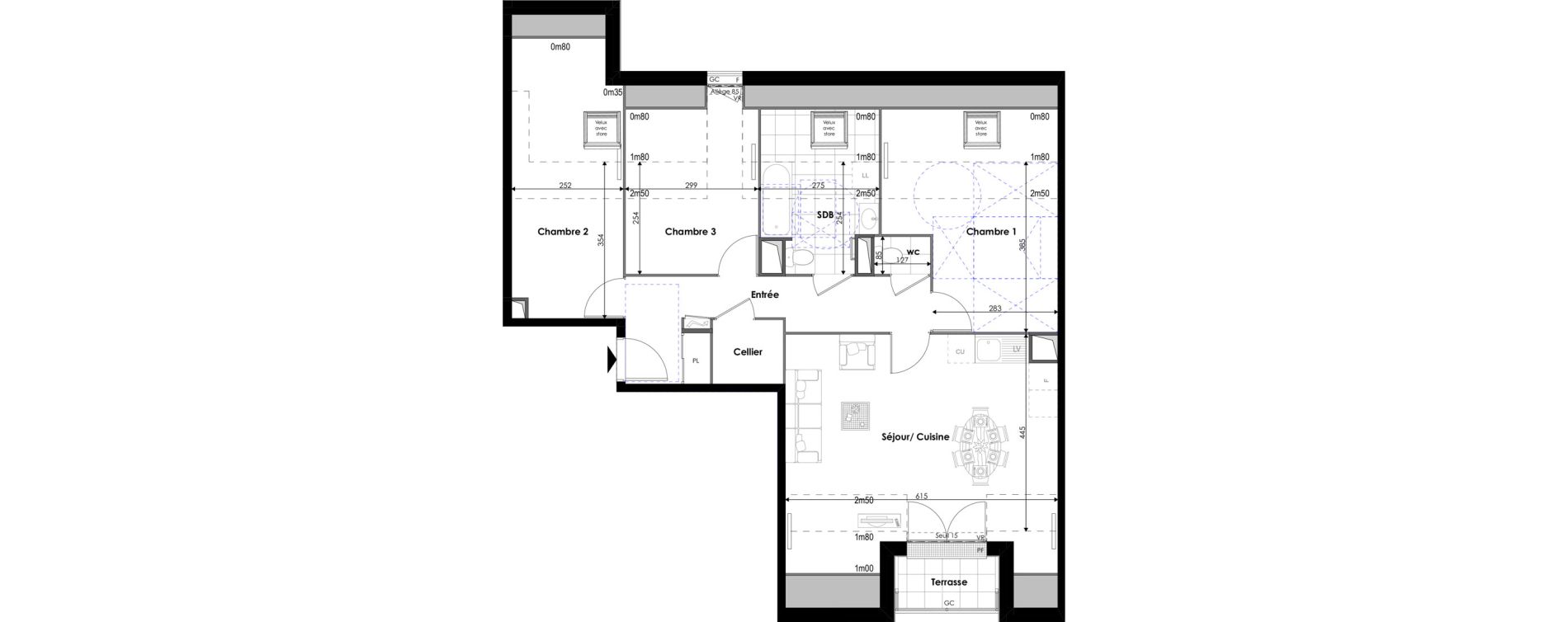 Appartement T4 de 78,00 m2 &agrave; Pontoise Les cordeliers