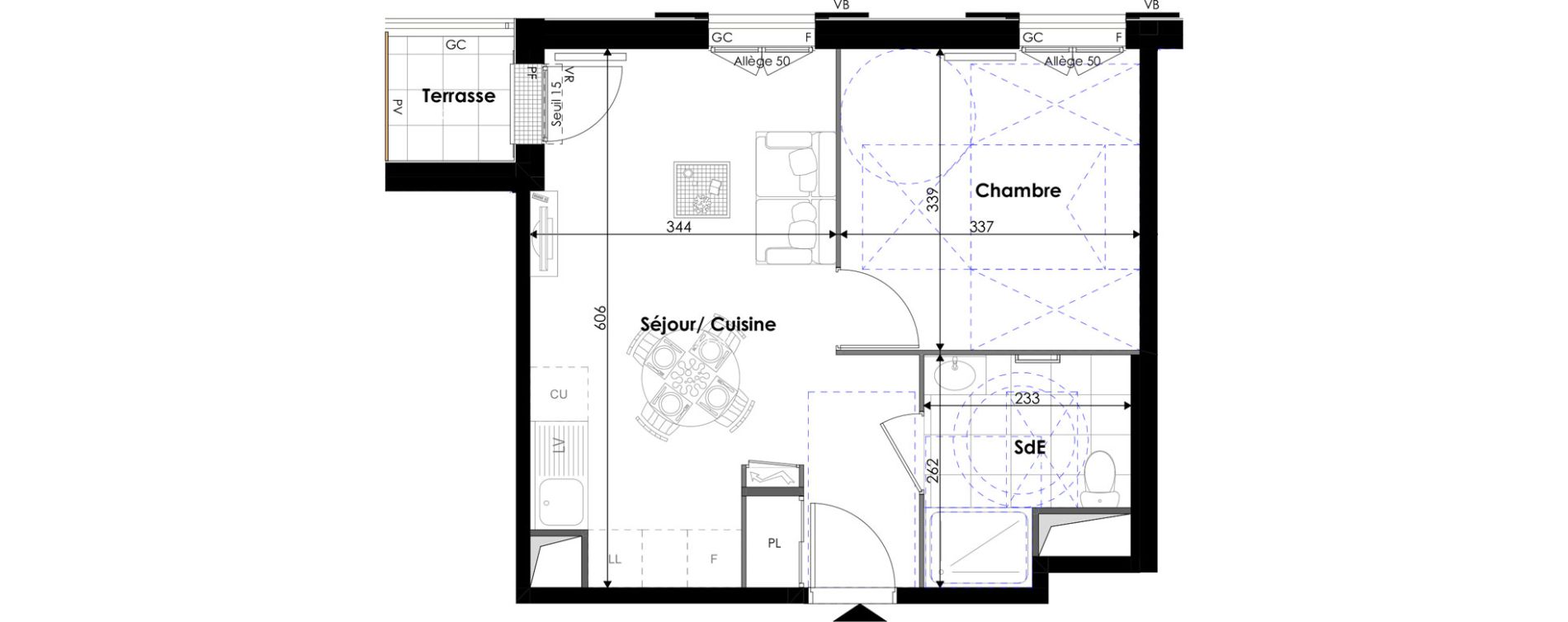 Appartement T2 de 38,80 m2 &agrave; Pontoise Les cordeliers