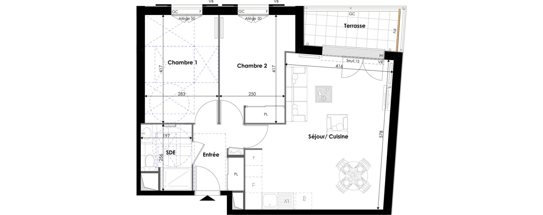 Appartement T3 de 60,60 m2 &agrave; Pontoise Les cordeliers