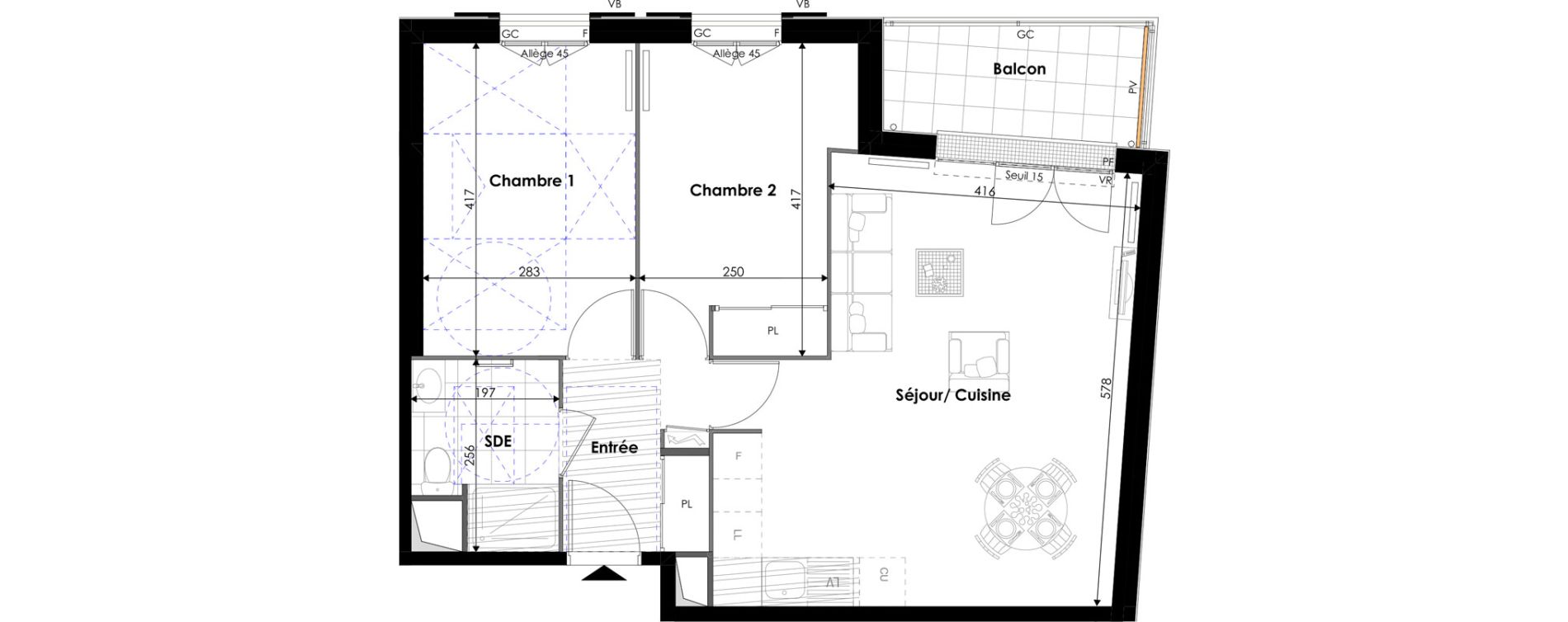 Appartement T3 de 60,60 m2 &agrave; Pontoise Les cordeliers