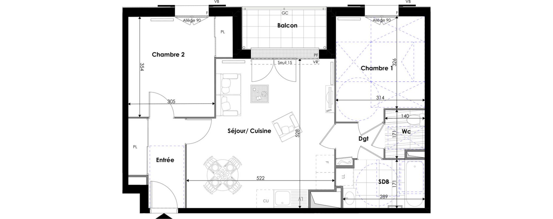 Appartement T3 de 62,30 m2 &agrave; Pontoise Les cordeliers