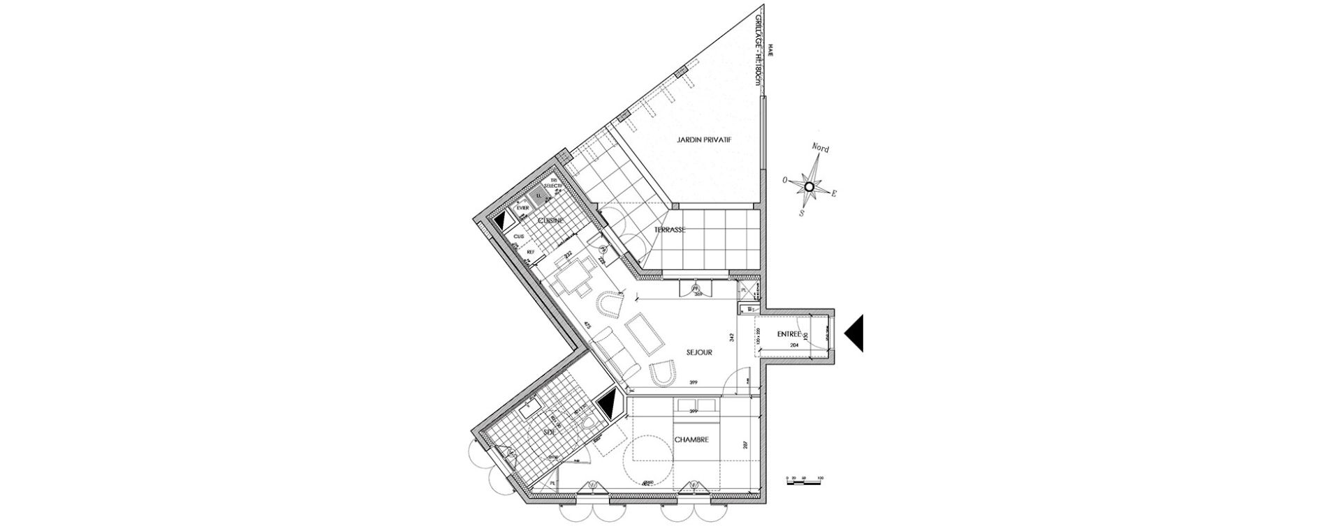 Appartement T2 de 50,12 m2 &agrave; Pontoise Centre