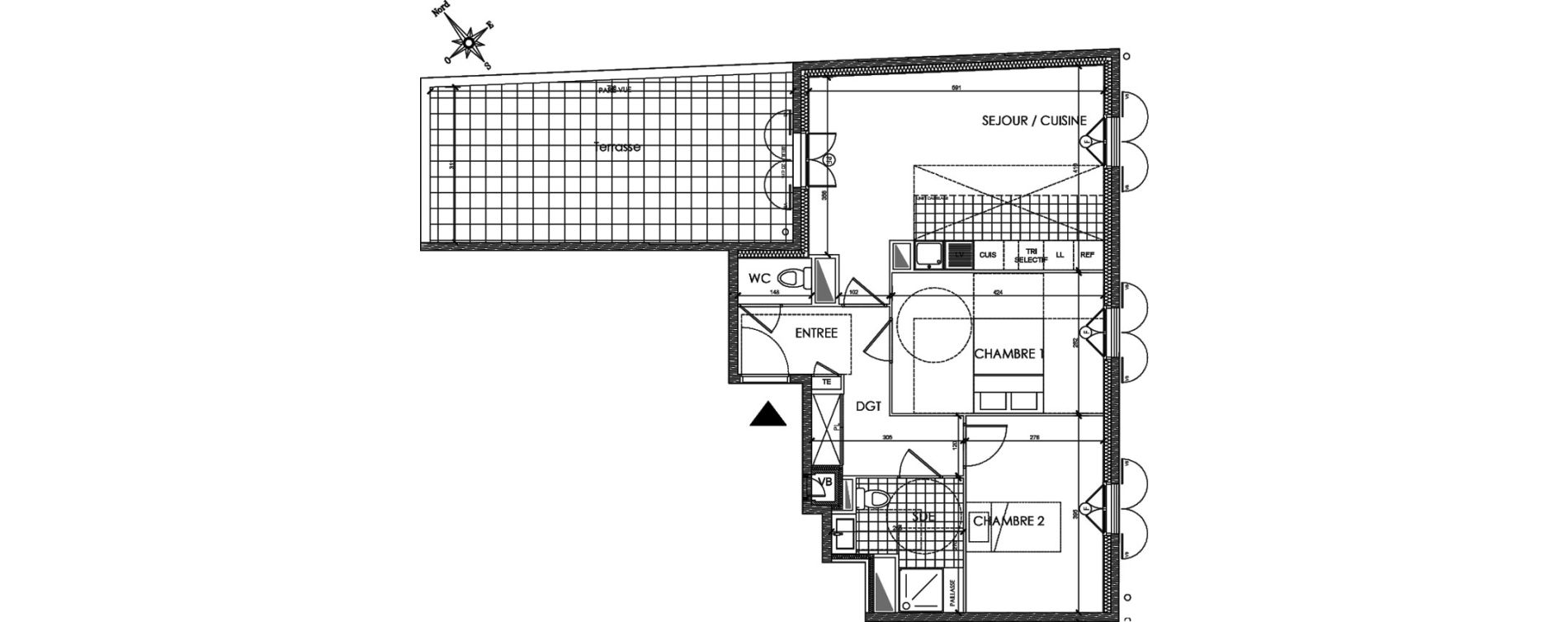 Appartement T3 de 61,93 m2 &agrave; Pontoise Centre