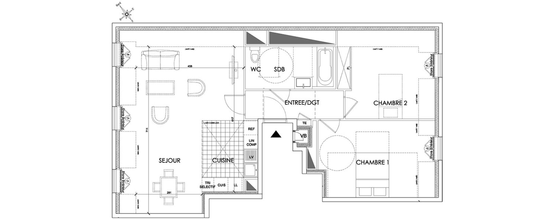 Appartement T3 de 70,68 m2 &agrave; Pontoise Centre
