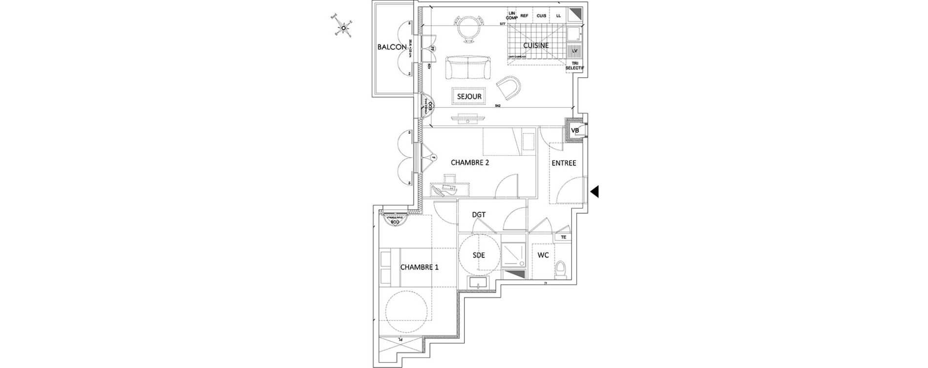 Appartement T3 de 63,15 m2 &agrave; Pontoise Centre