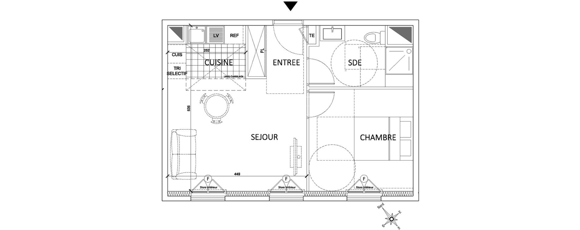 Appartement T2 de 40,42 m2 &agrave; Pontoise Centre