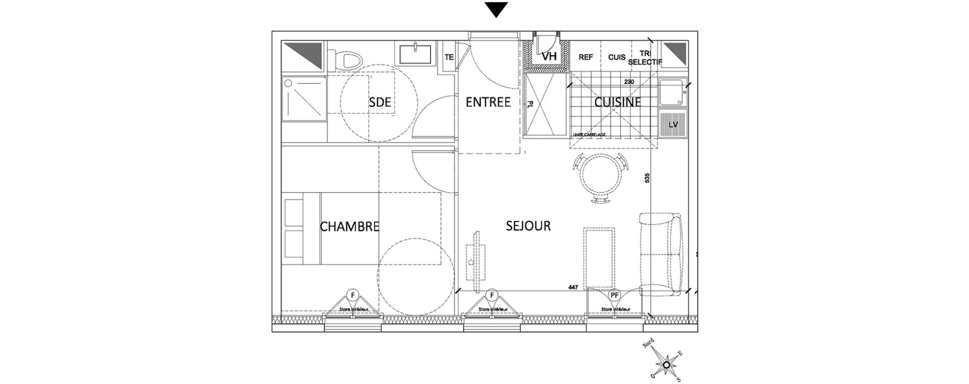 Appartement T2 de 39,73 m2 &agrave; Pontoise Centre