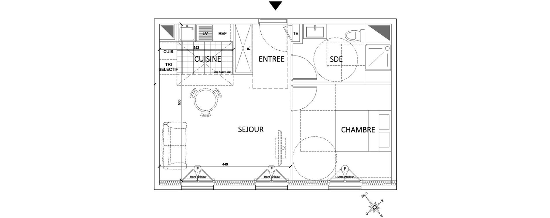 Appartement T2 de 40,42 m2 &agrave; Pontoise Centre
