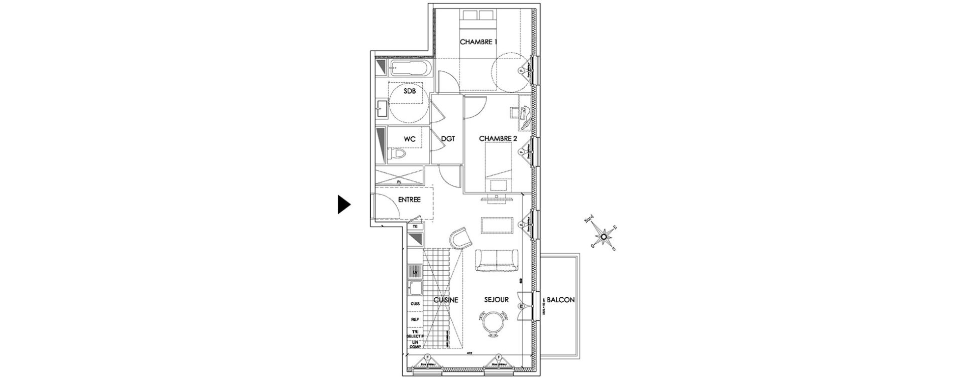 Appartement T3 de 66,62 m2 &agrave; Pontoise Centre