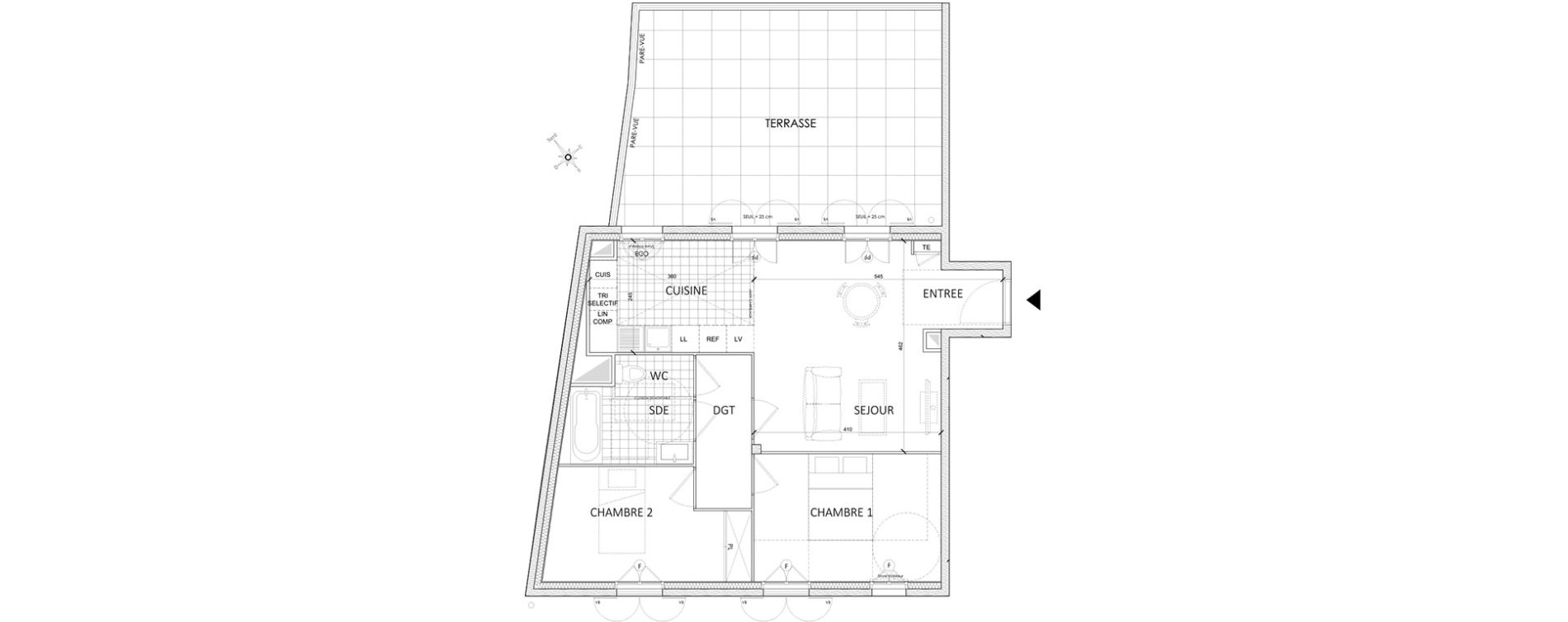 Appartement T3 de 60,20 m2 &agrave; Pontoise Centre