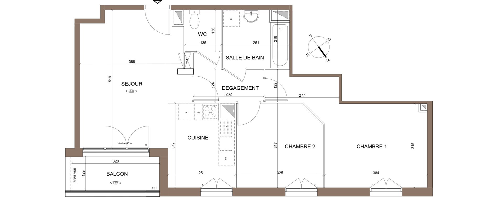 Appartement T3 de 62,43 m2 &agrave; Pontoise Centre