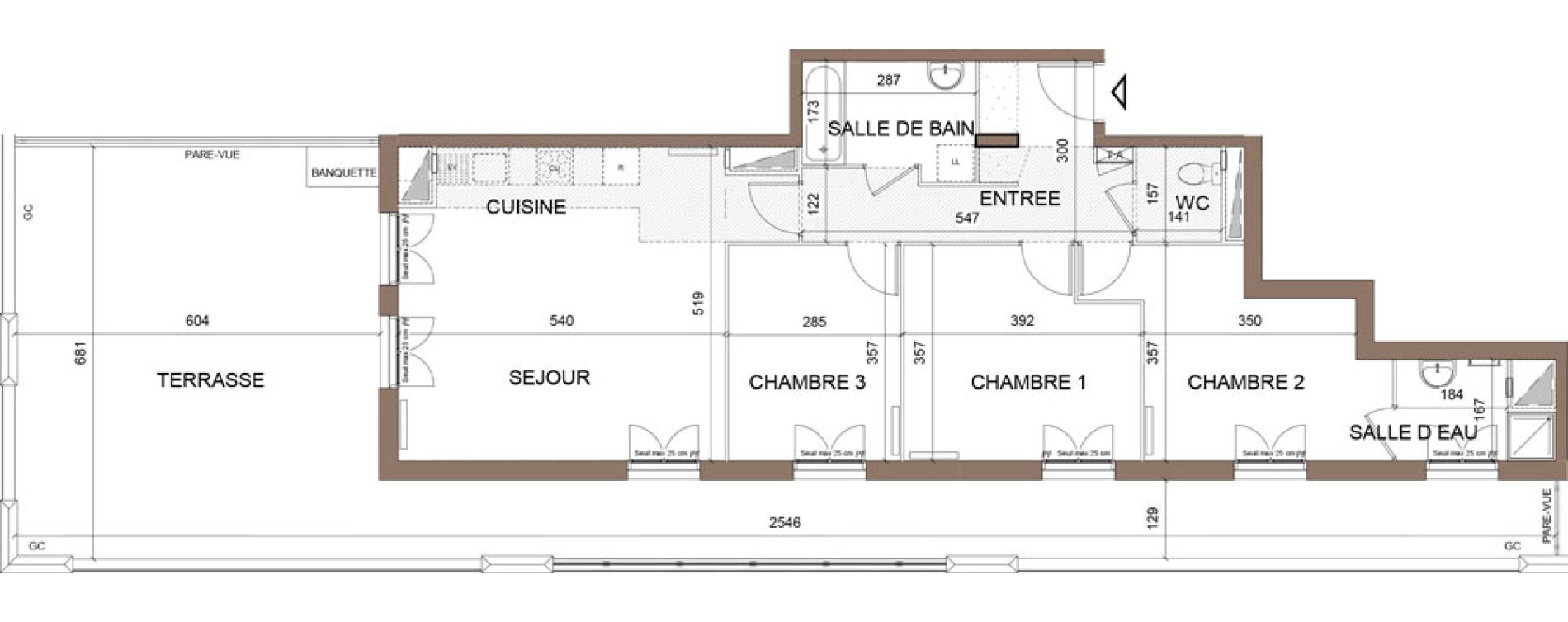 Appartement T4 de 85,42 m2 &agrave; Pontoise Centre