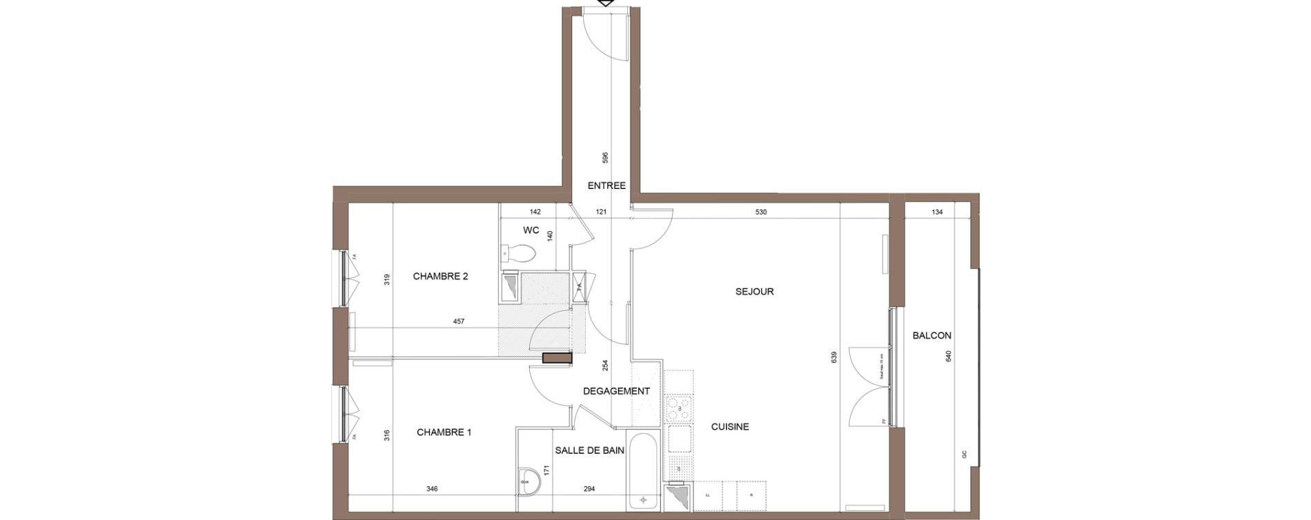 Appartement T3 de 74,04 m2 &agrave; Pontoise Centre