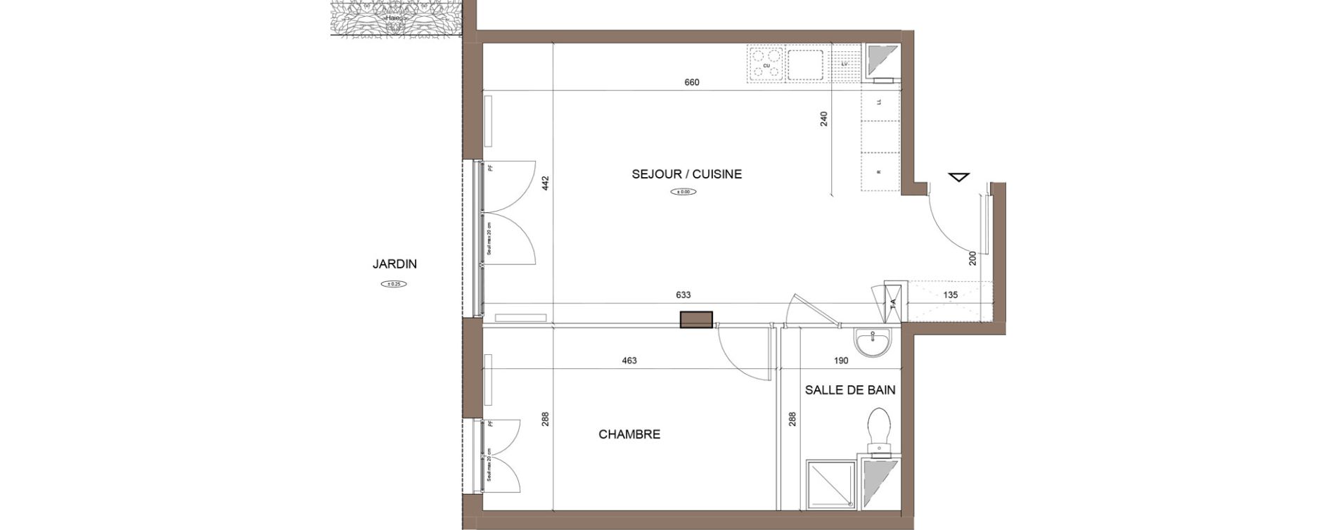 Appartement T2 de 49,54 m2 &agrave; Pontoise Centre
