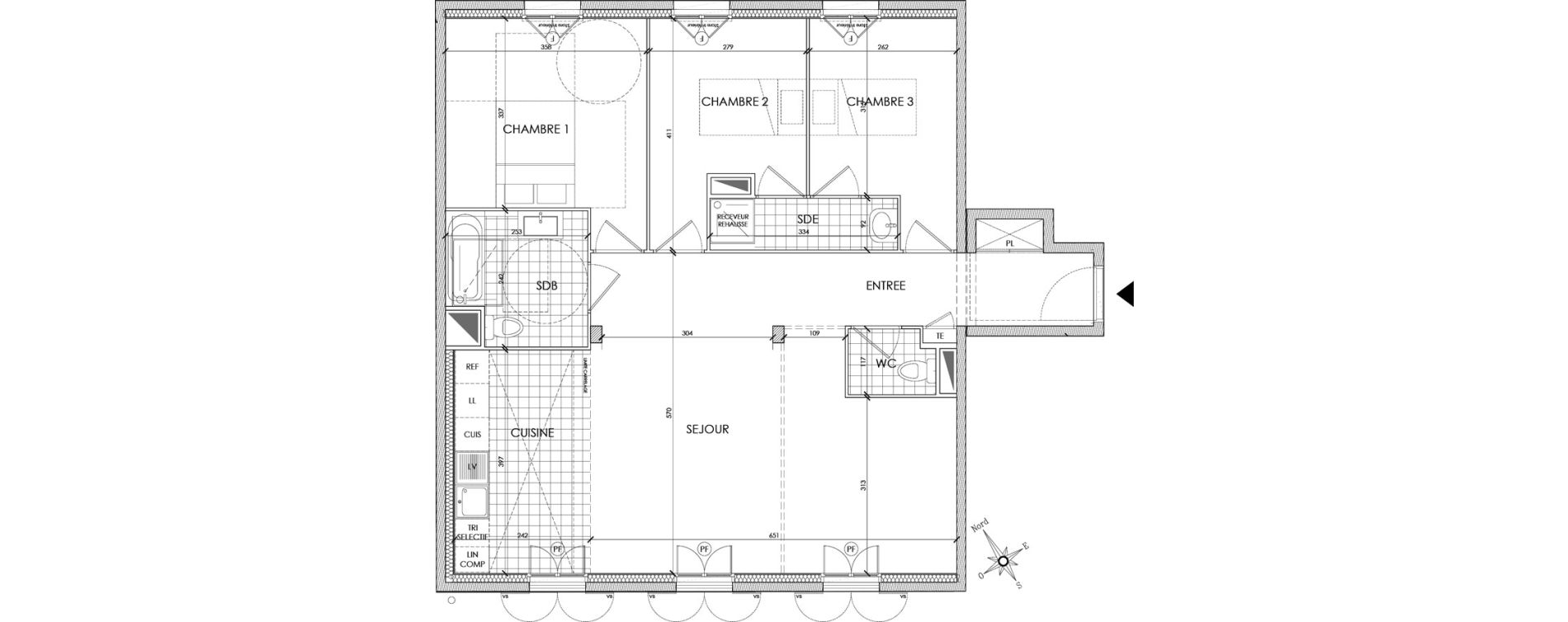 Appartement T4 de 89,80 m2 &agrave; Pontoise Centre