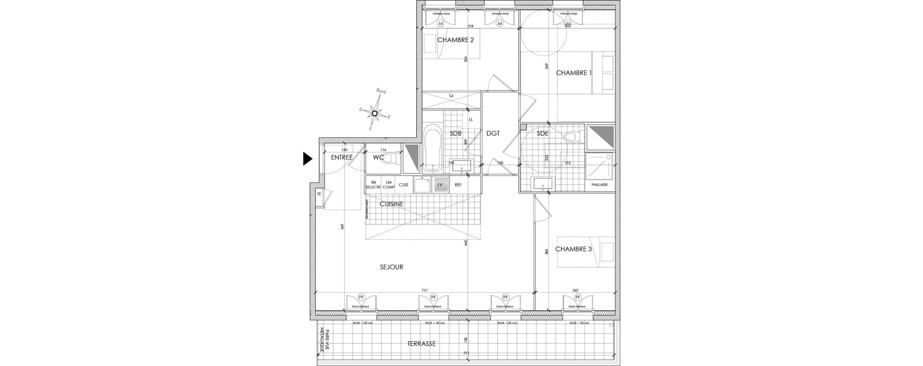 Appartement T4 de 78,01 m2 &agrave; Pontoise Centre