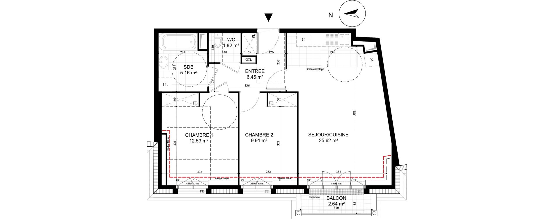 Appartement T3 de 61,49 m2 &agrave; Puiseux-En-France Derri&egrave;re les bois
