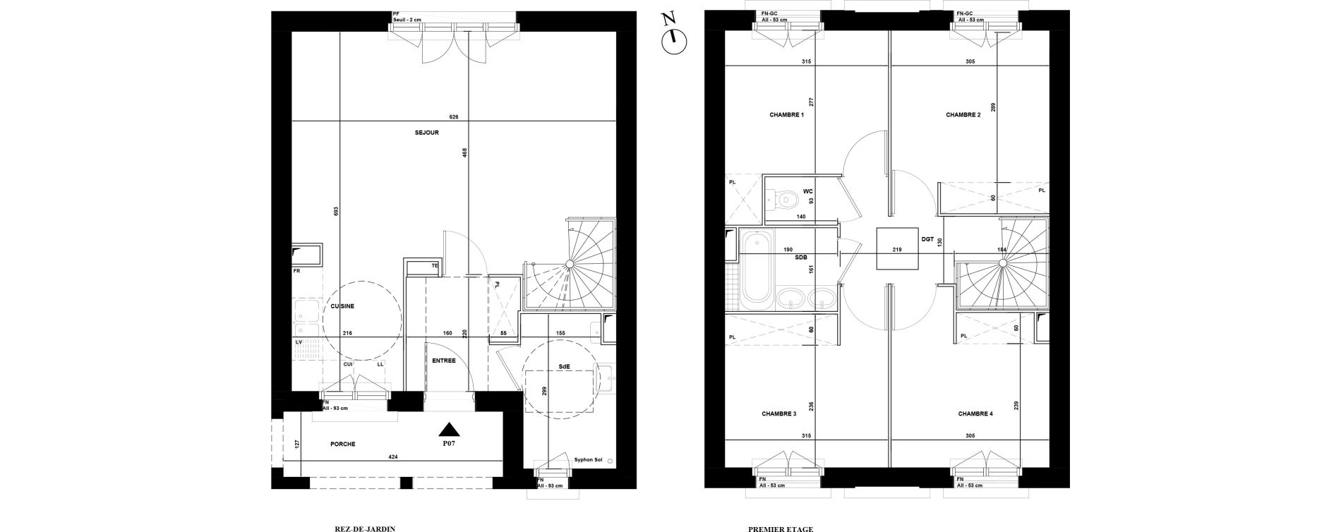 Maison T5 de 91,01 m2 &agrave; Puiseux-En-France Derri&egrave;re les bois