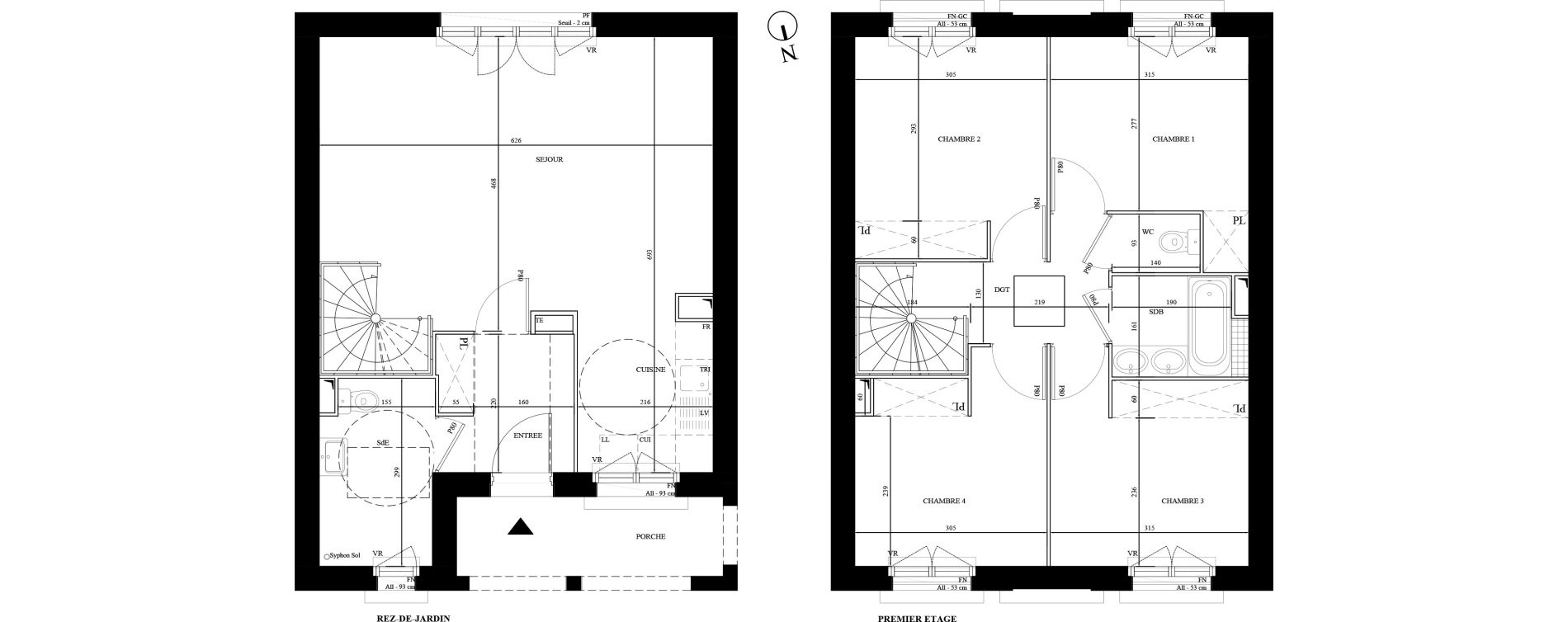 Villa T5 de 91,01 m2 &agrave; Puiseux-En-France Derri&egrave;re les bois