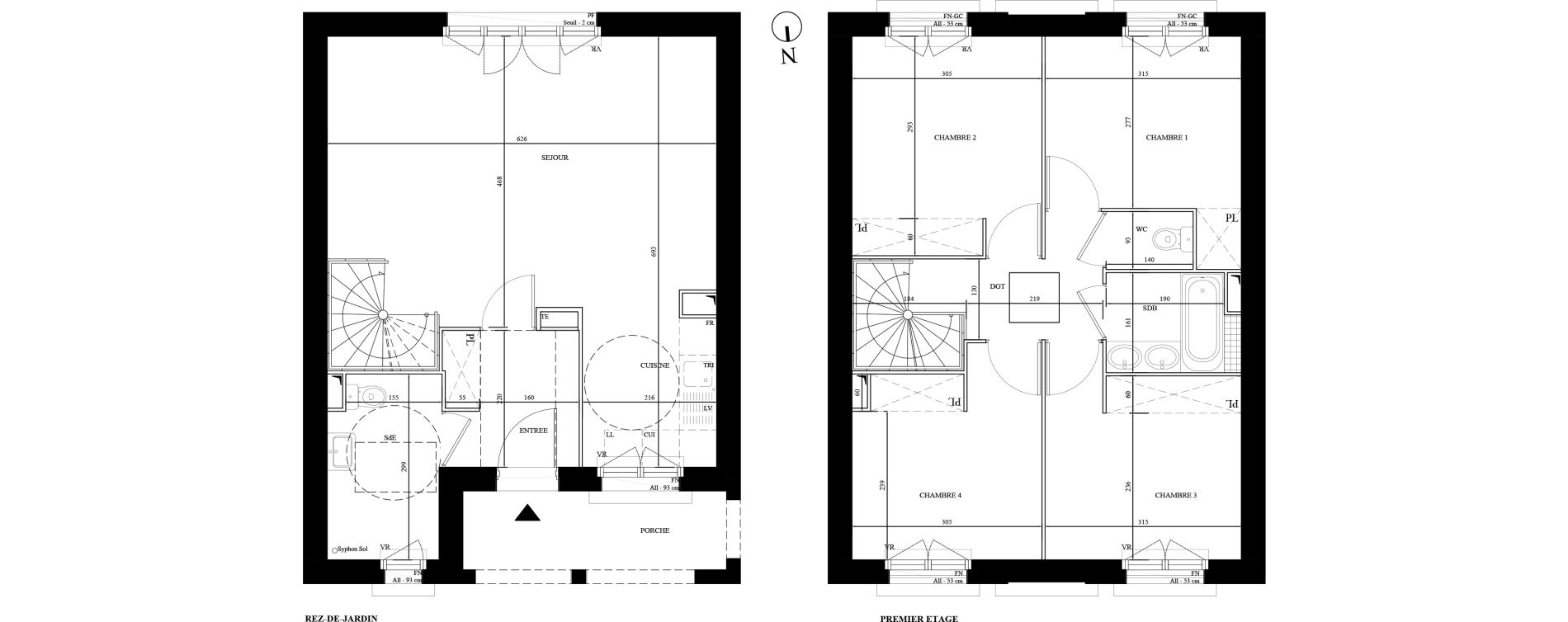 Villa T5 de 91,01 m2 &agrave; Puiseux-En-France Derri&egrave;re les bois