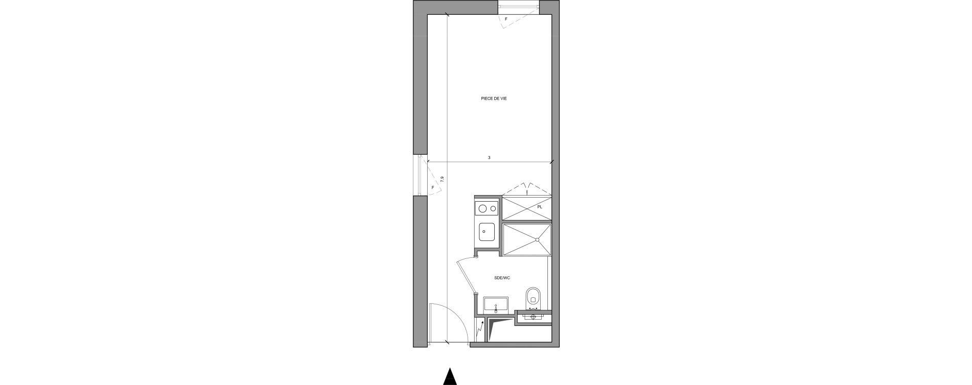 Studio meubl&eacute; de 22,00 m2 &agrave; Roissy-En-France Centre