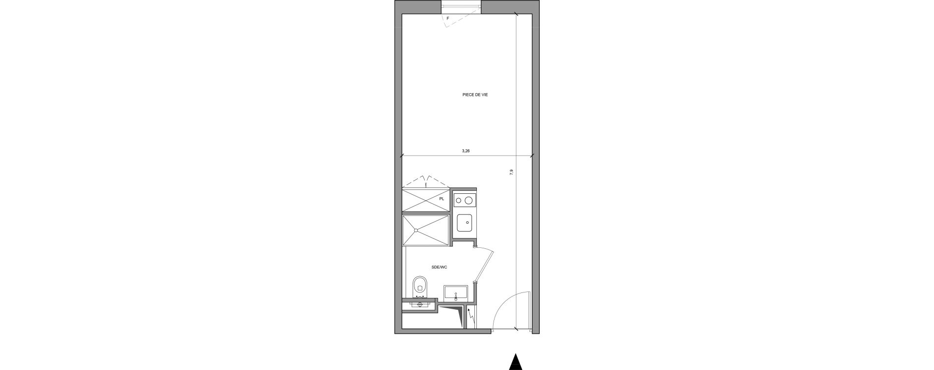 Studio meubl&eacute; de 24,00 m2 &agrave; Roissy-En-France Centre