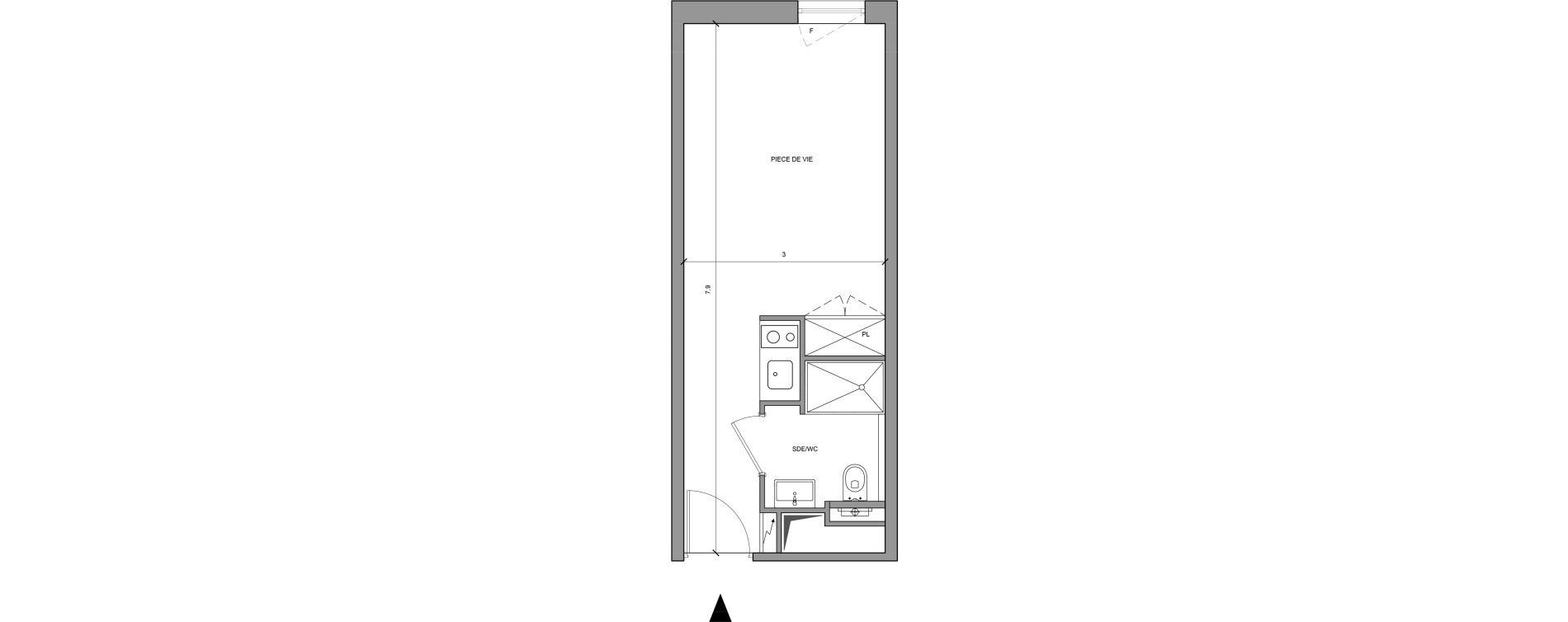 Studio meubl&eacute; de 22,00 m2 &agrave; Roissy-En-France Centre