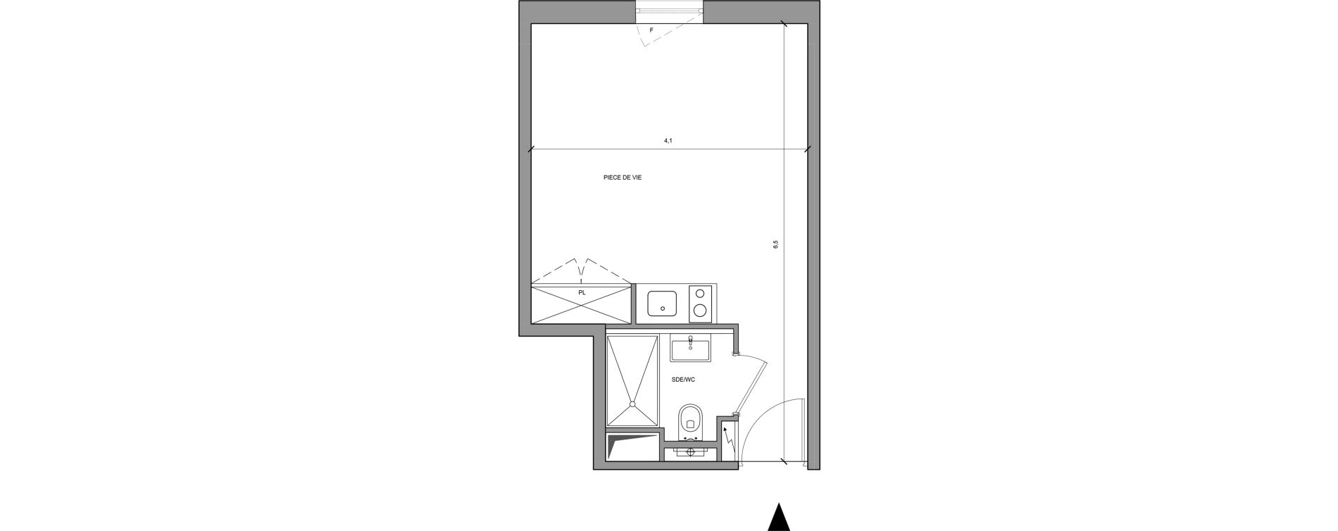 Studio meubl&eacute; de 23,30 m2 &agrave; Roissy-En-France Centre