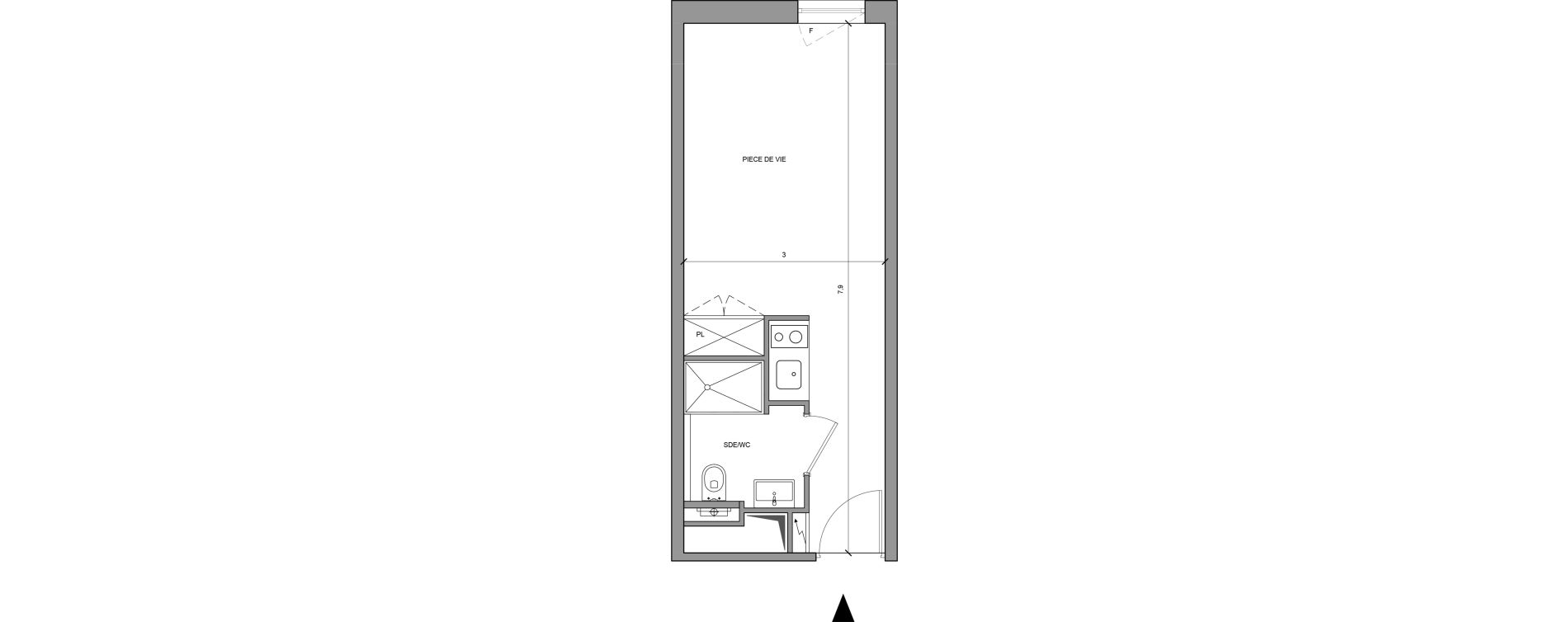 Studio meubl&eacute; de 22,00 m2 &agrave; Roissy-En-France Centre